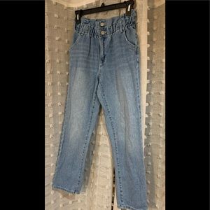 PacSun paper bag elastic gathered waist mom jeans